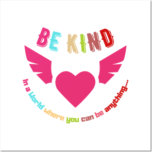 Inspirational Quote Be Kind Posters and Art